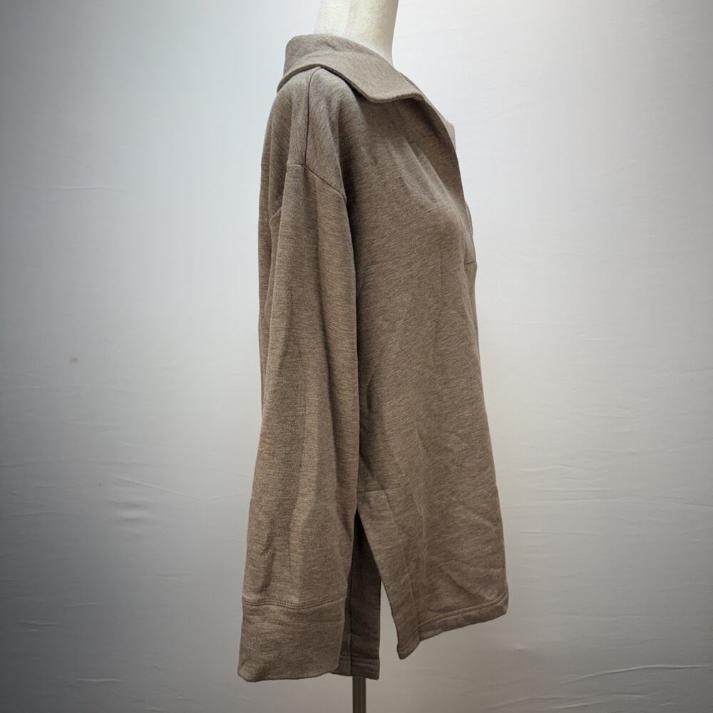 Haven Well Within Fleece Johnny Collar Pullover Pants Lounge Set Size L Brown - Picture 7 of 16